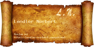 Lendler Norbert névjegykártya